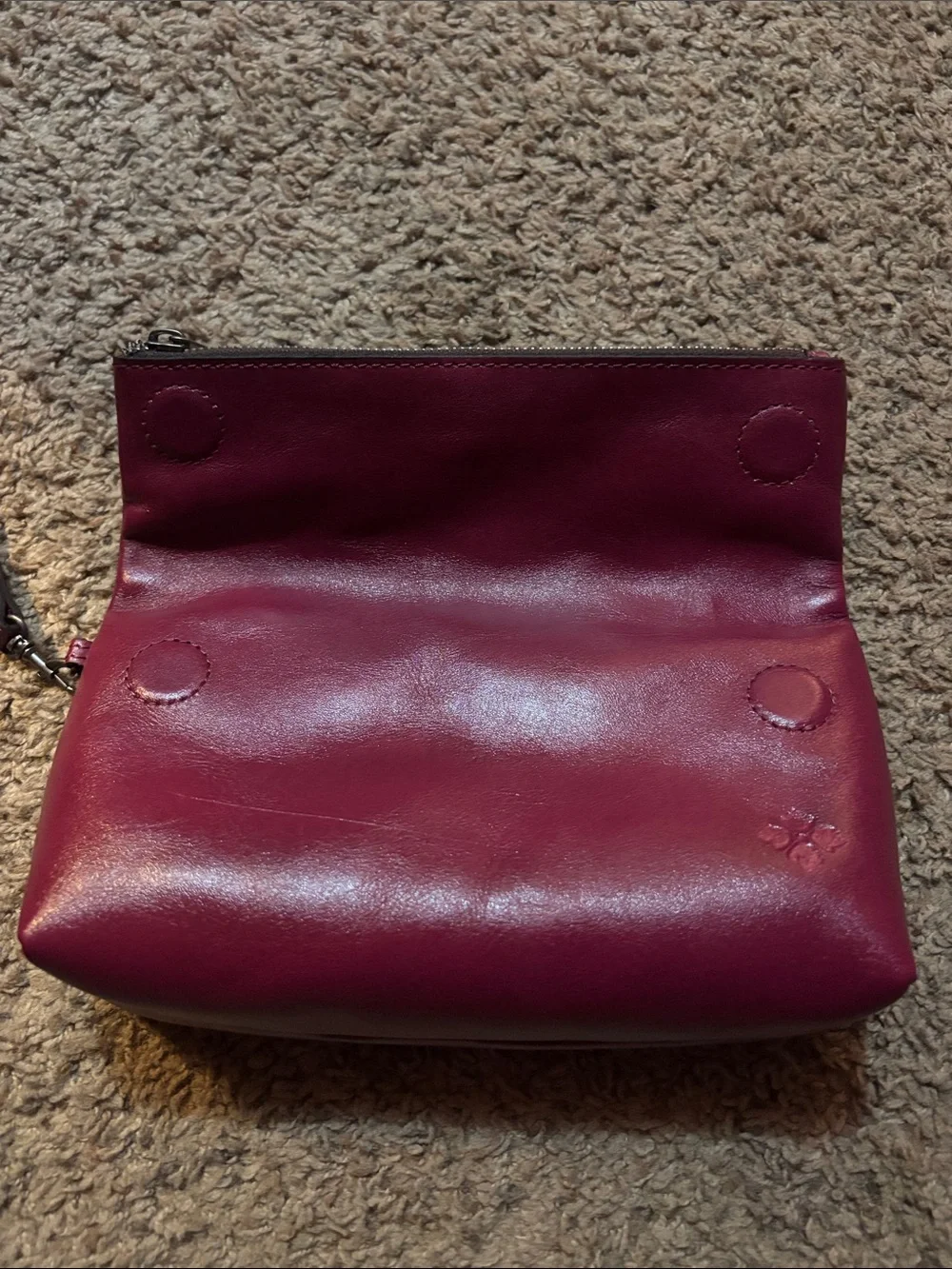 Patricia Nash Embossed Fold-Over Wristlet Clutch in Raspberry